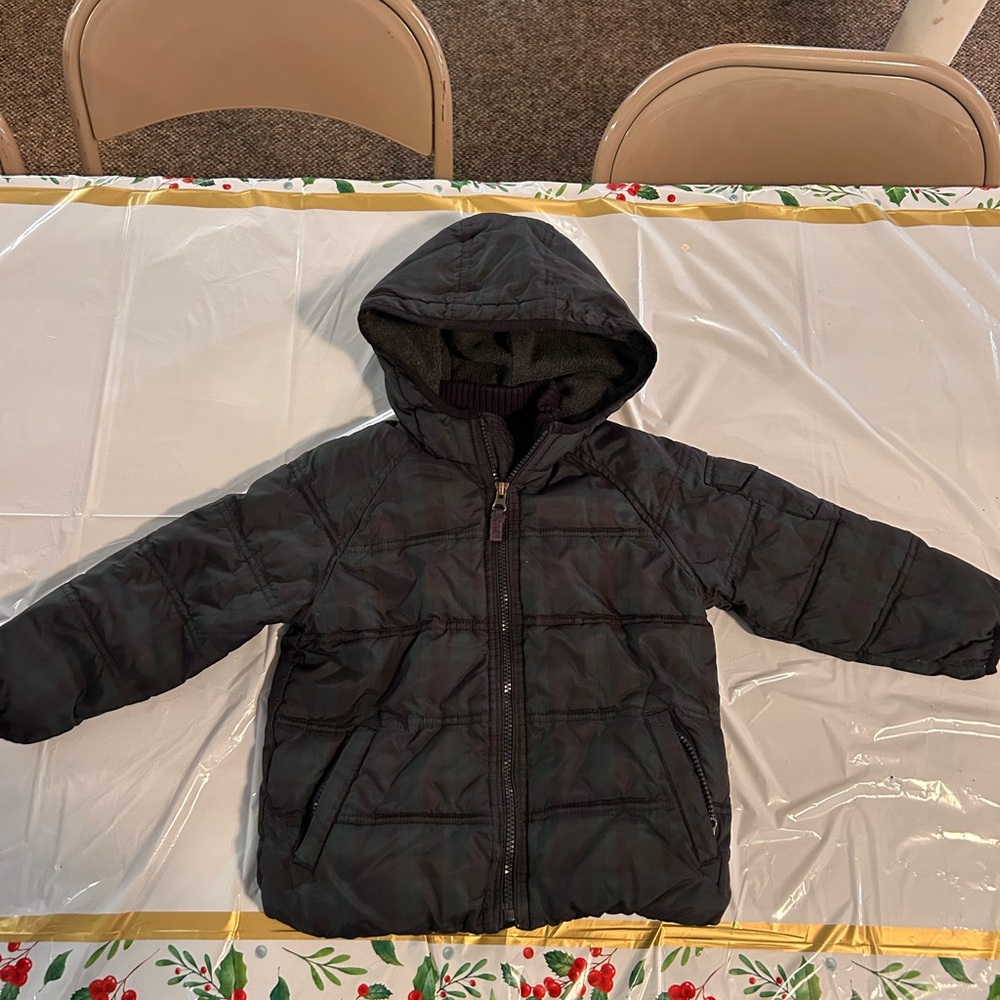 Babygap Plaid Puffer Navy/green‎ 3T